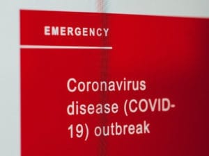 紧急的信号。“冠状病毒病(COVID-19)爆发”
